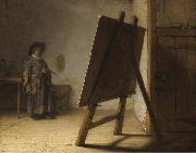 REMBRANDT Harmenszoon van Rijn, The Artist in his studion (mk33)